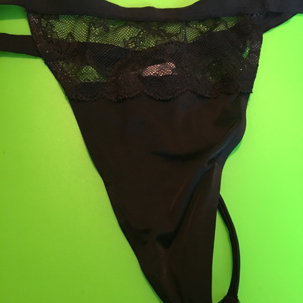 Victoria’s Secret black lace v-string